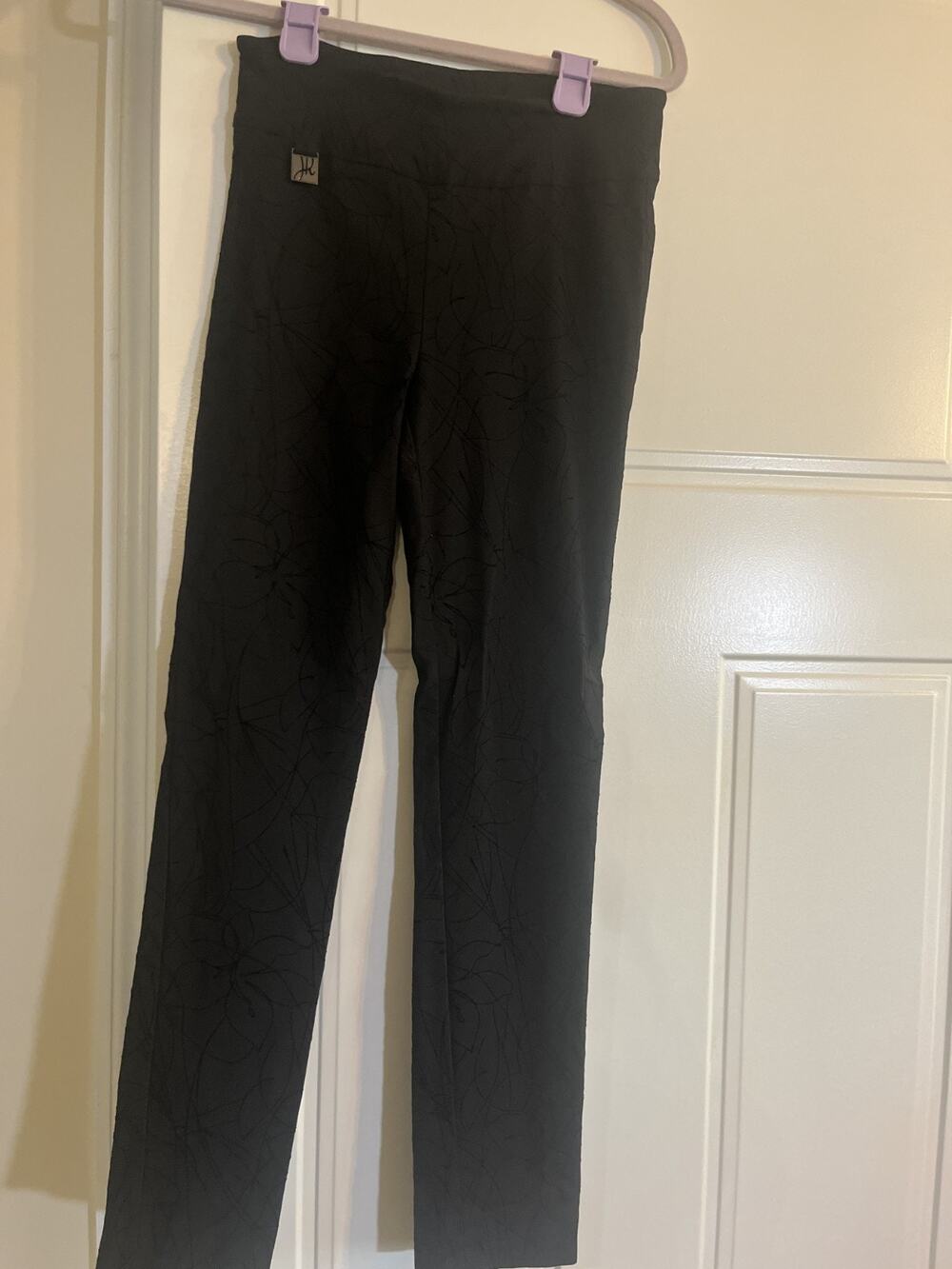 Joseph Ribkoff Pants Womens 6 Black Floral Slim Ankle Stretch